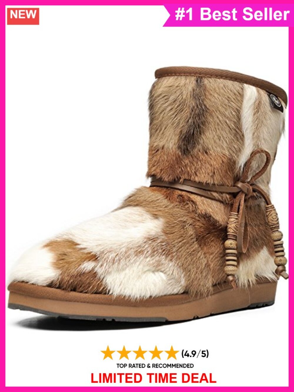 Merino Wool Shearling Lined Snow Boots Warm Winter Ankle Boots